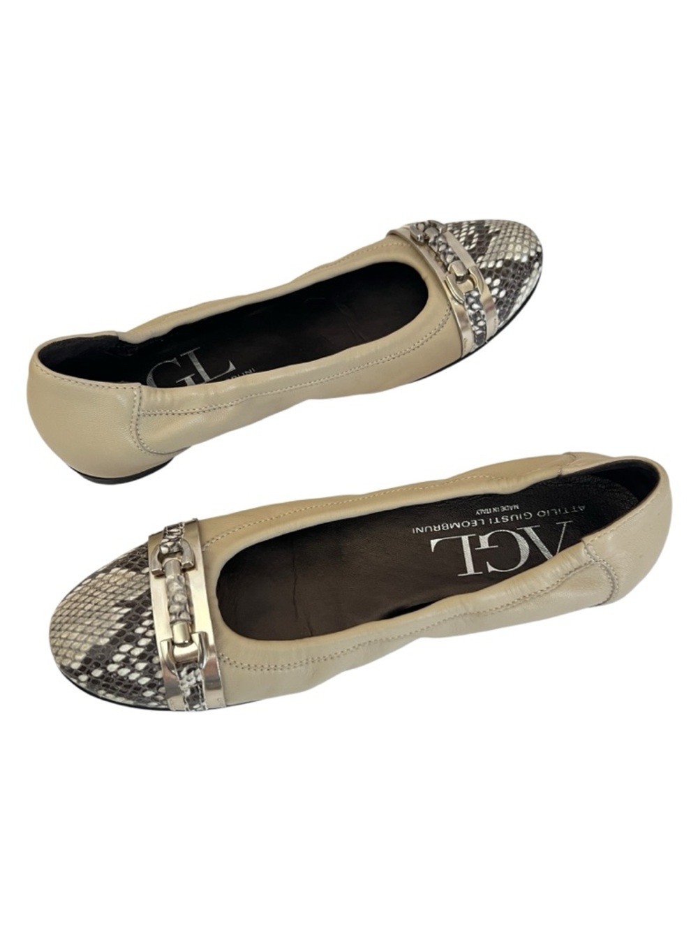 AGL Leather Cap Toe Ballet Flats Size 40 EU - Picture 4 of 9
